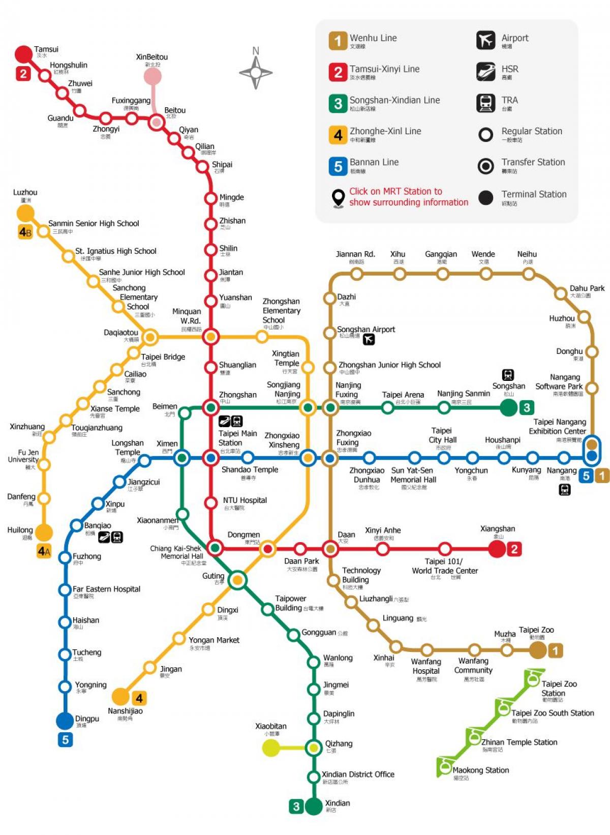 台北高速鉄道の地図