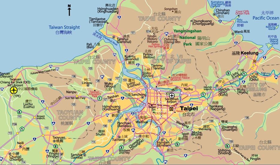 台北の繁華街の地図
