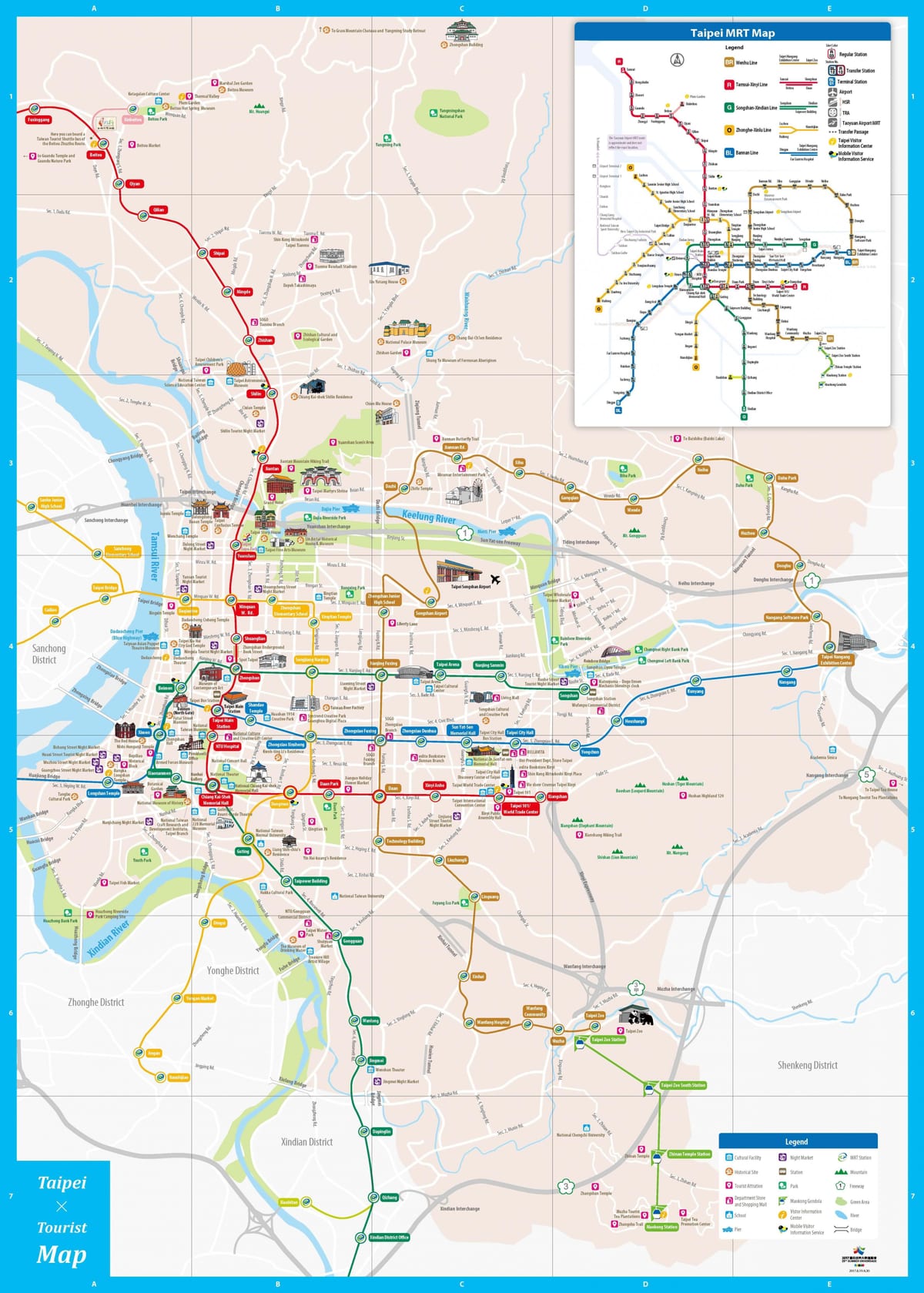 台北の観光名所の地図