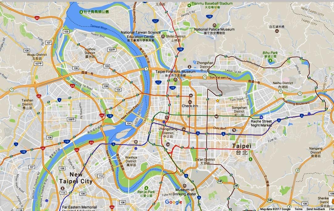 台北サイクリングの地図