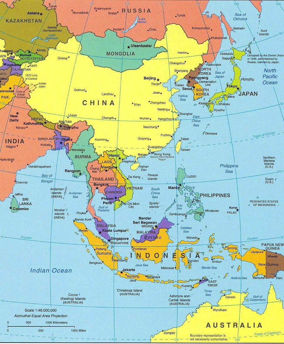 台北の場所が世界の地図
