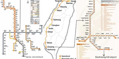 地図の台北高速鉄道駅