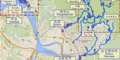 地図の北投台湾